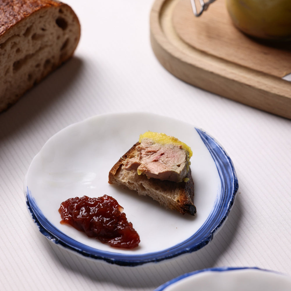 Jar of duck foie gras with prune paste